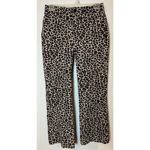 Zadig &Voltaire Pants Straight Leg Jacquard Animal Print Tan Black Size 34